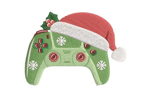 Christmas Gaming Controller: A Festive Embroidery Design