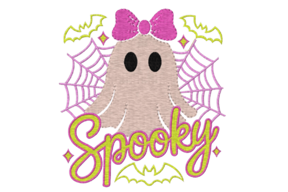Cute Spooky Ghost: A Charming Halloween Embroidery Design