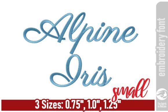 Elegant Alpine Iris Script for Premium Sweatshirts