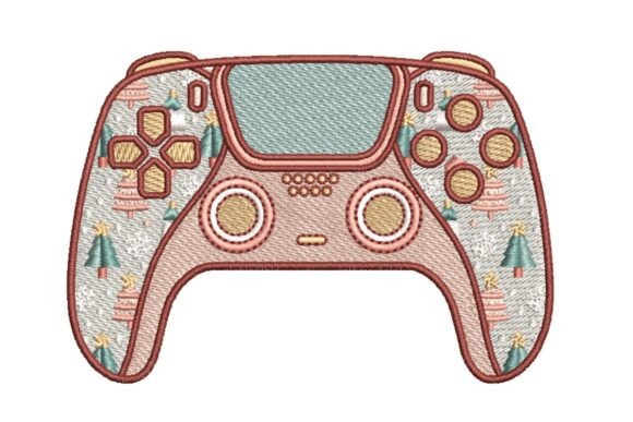 Festive Gaming Controller Embroidery Design