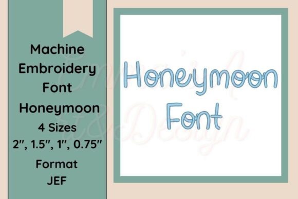 Honeymoon Embroidery Font for Boutique Sweatshirts