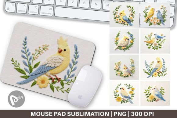 Mouse Pad Canary Embroidery: A Festive Touch