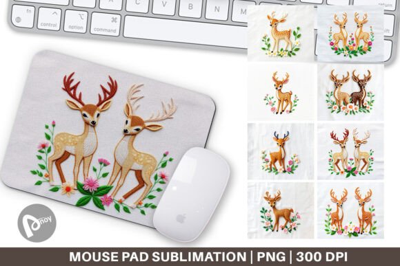 Mouse Pad Deer Embroidery for Business