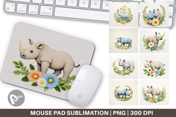 Mouse Pad Rhino: A Unique Embroidery Design