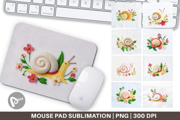 Mouse Pad Snail Embroidery: A Charming Holiday Addition