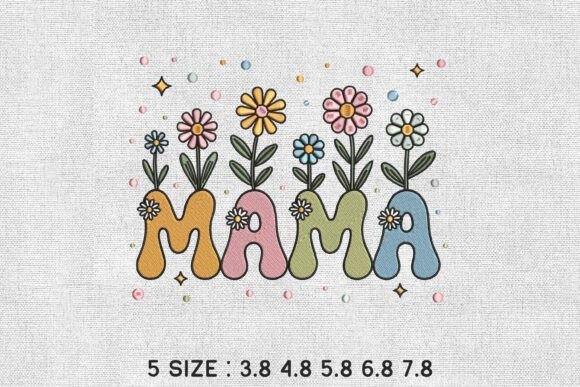 Retro Mama Floral Garden: A Whimsical Embroidery Delight
